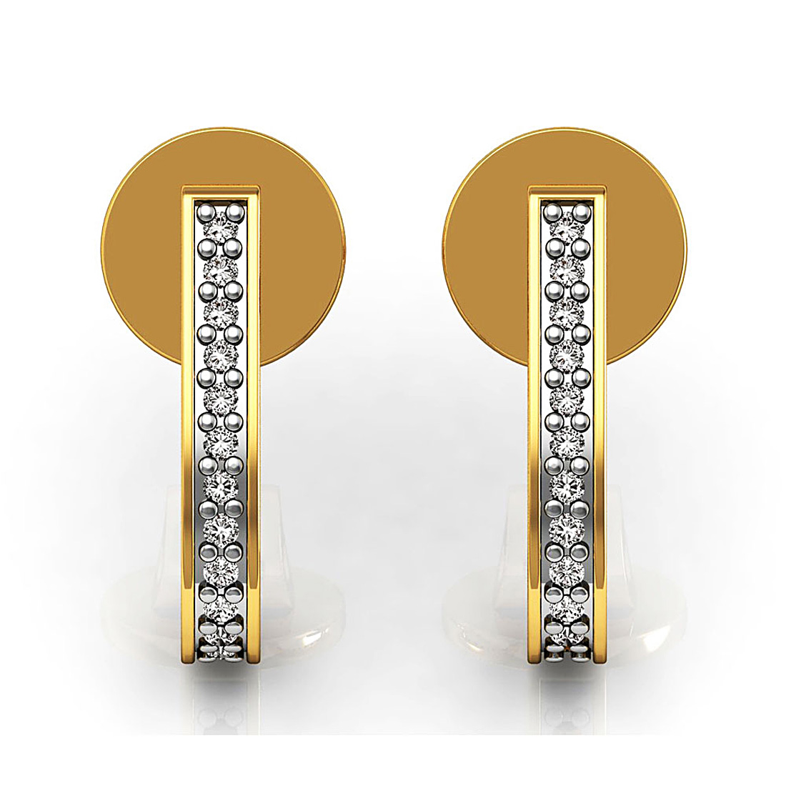 Natural diamond stud earrings made in 18k solid gold
