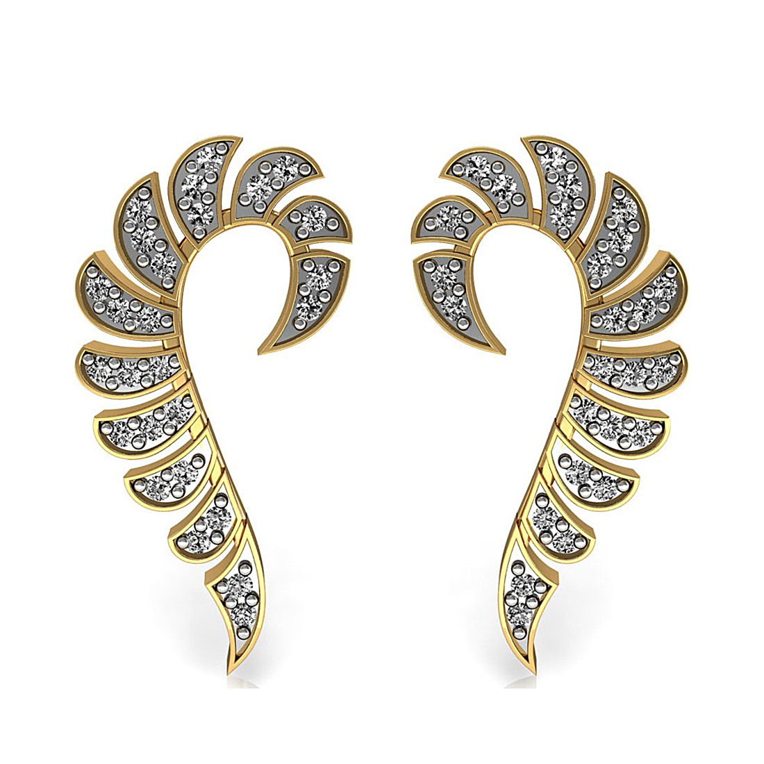 18k solid gold stud earrings natural diamond