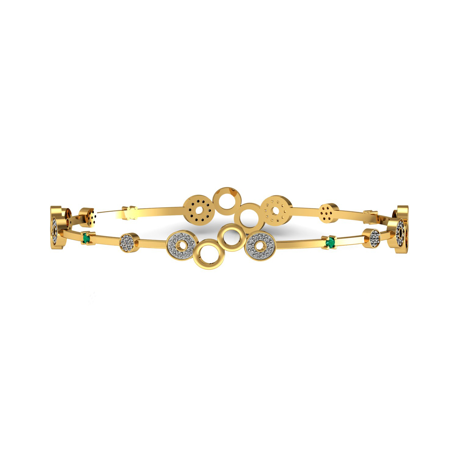 Authentic Diamond Solid Gold Bangle