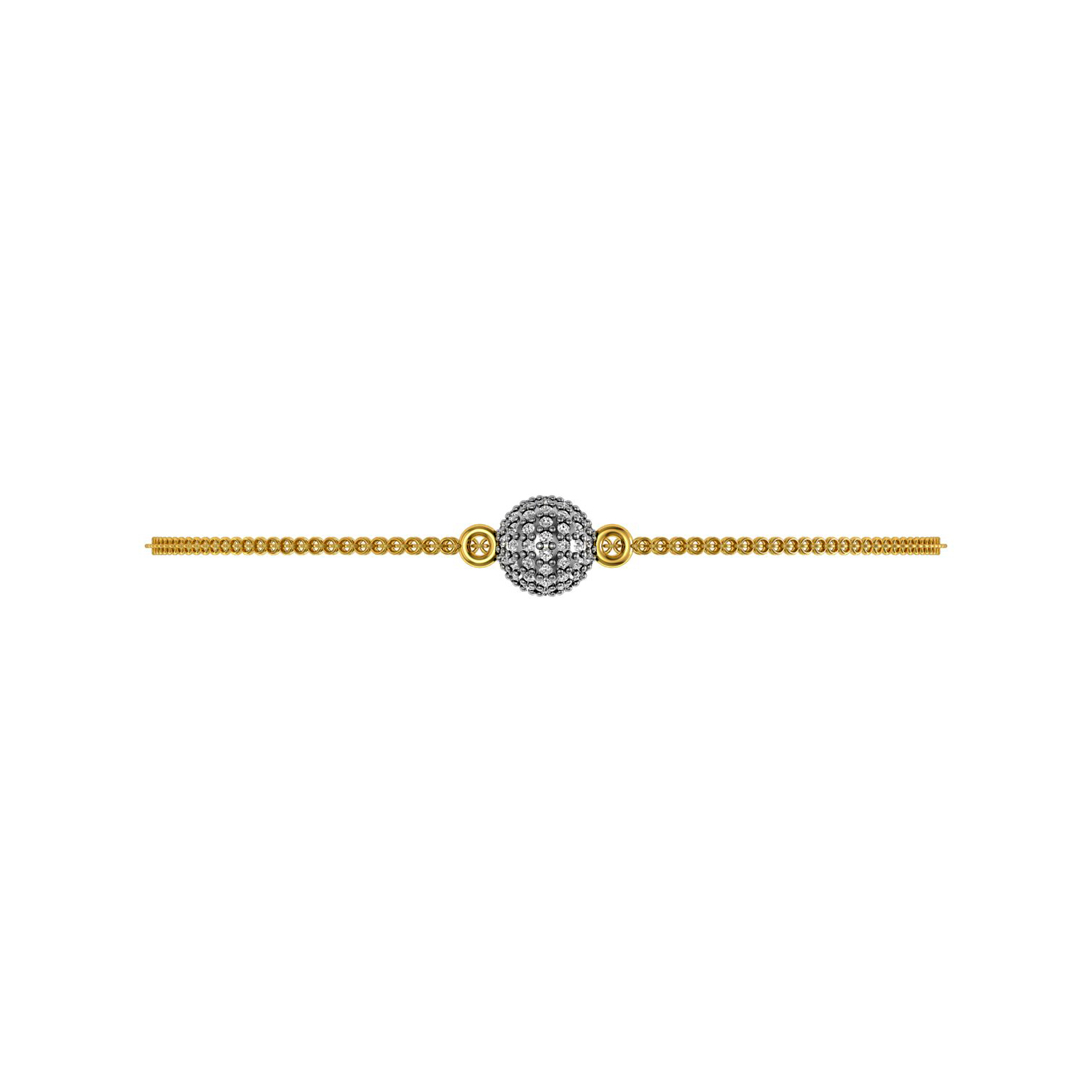 Solid Gold Certified Diamond Chain Bead Bracelet