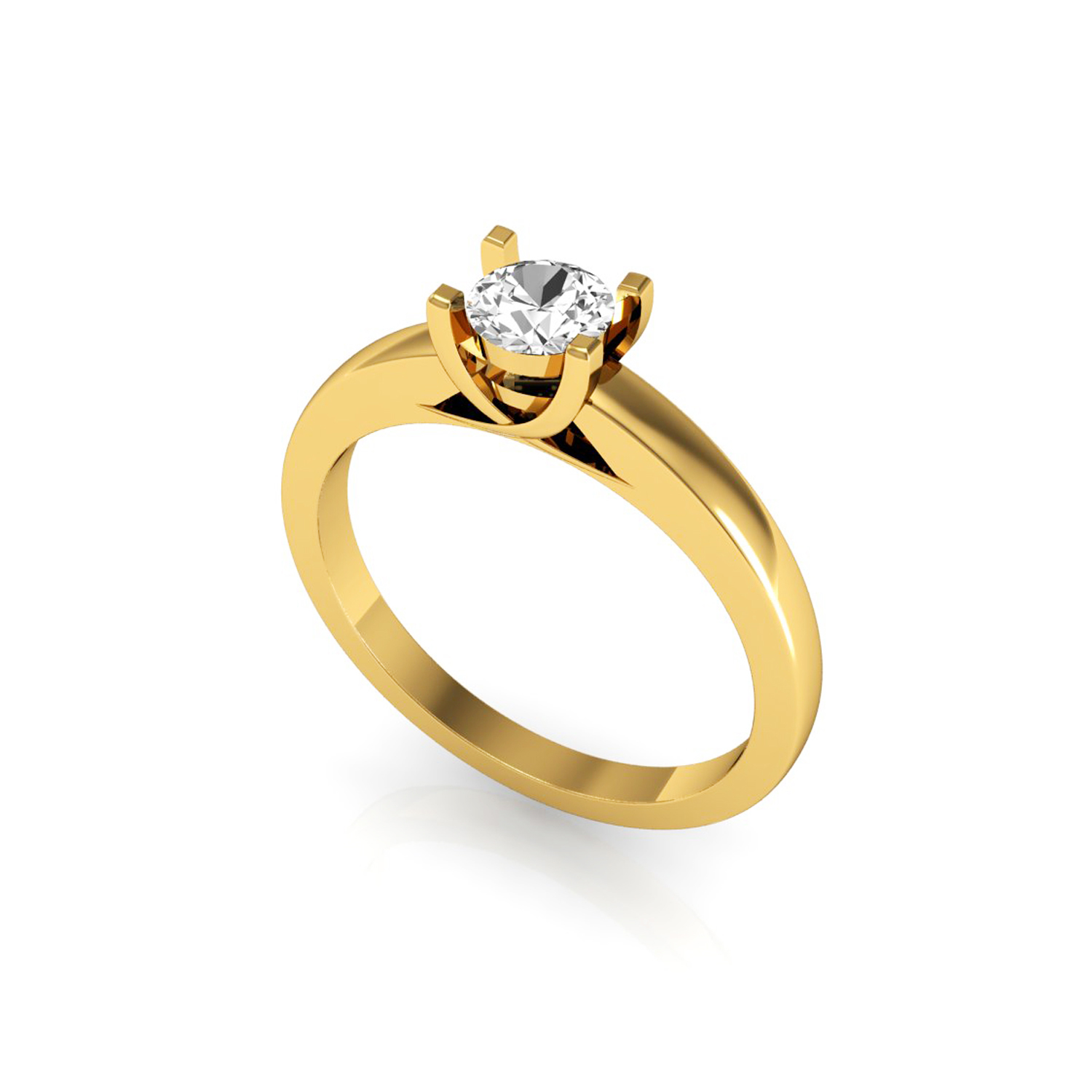 Solid Gold Solitaire Diamond Ring
