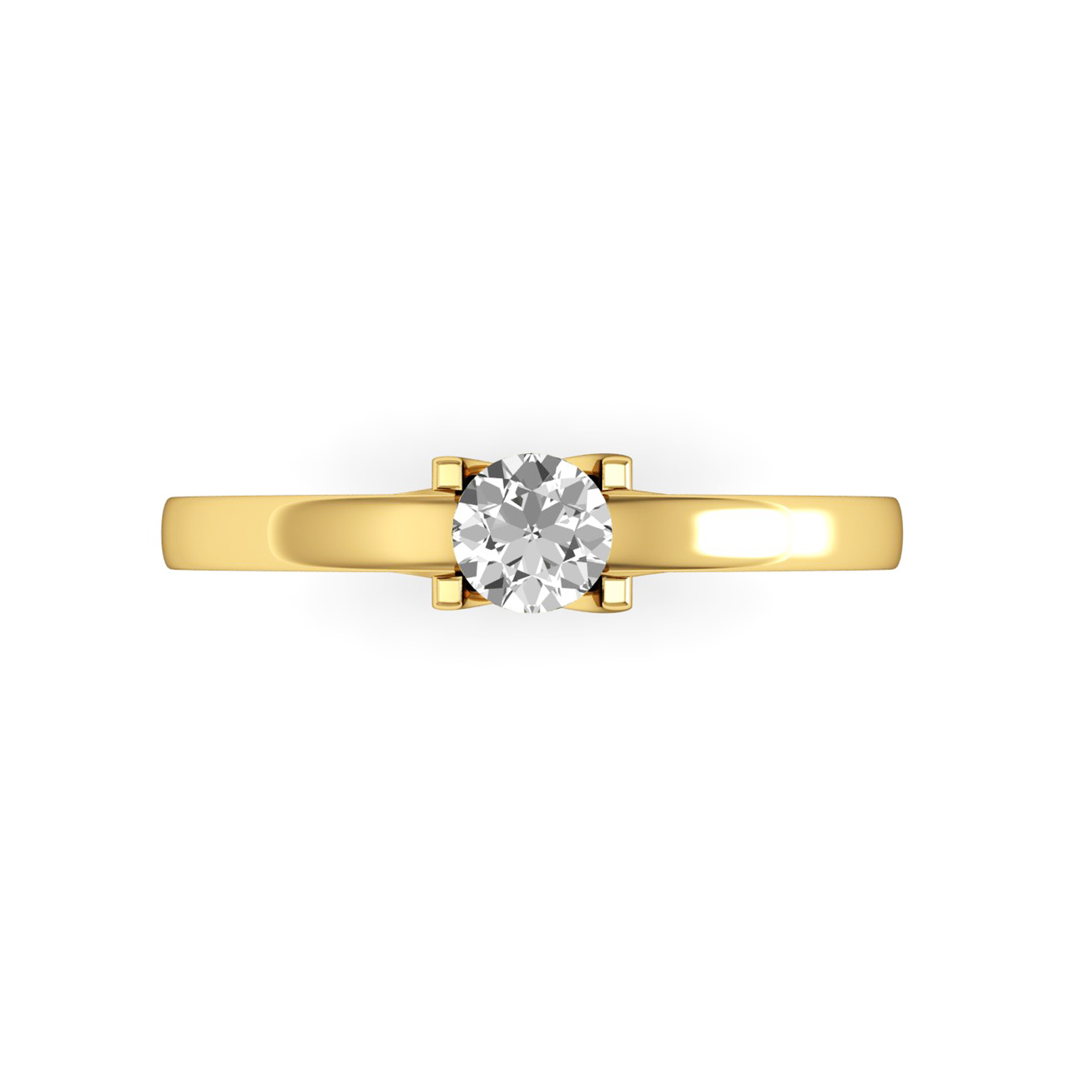 Solid Gold Solitaire Diamond Ring