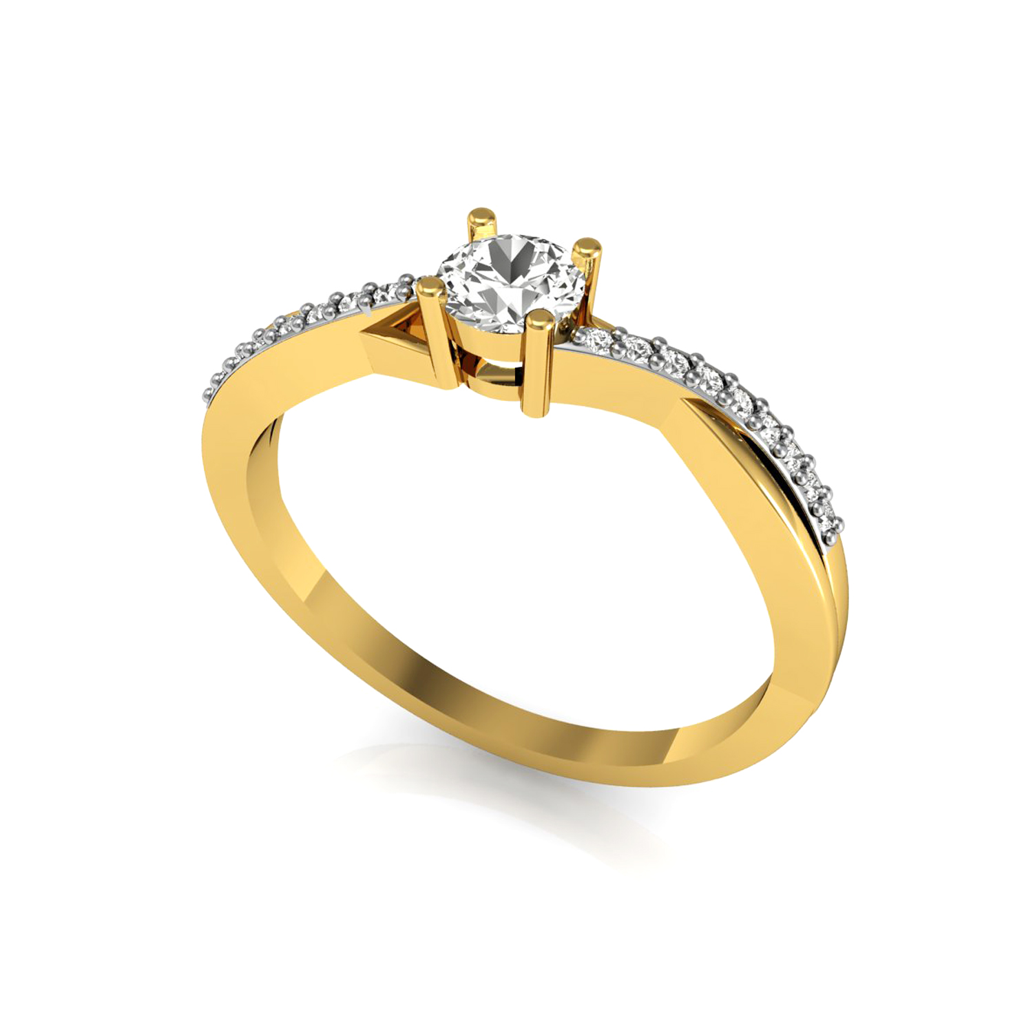 Solid Gold Diamond Engagement Ring