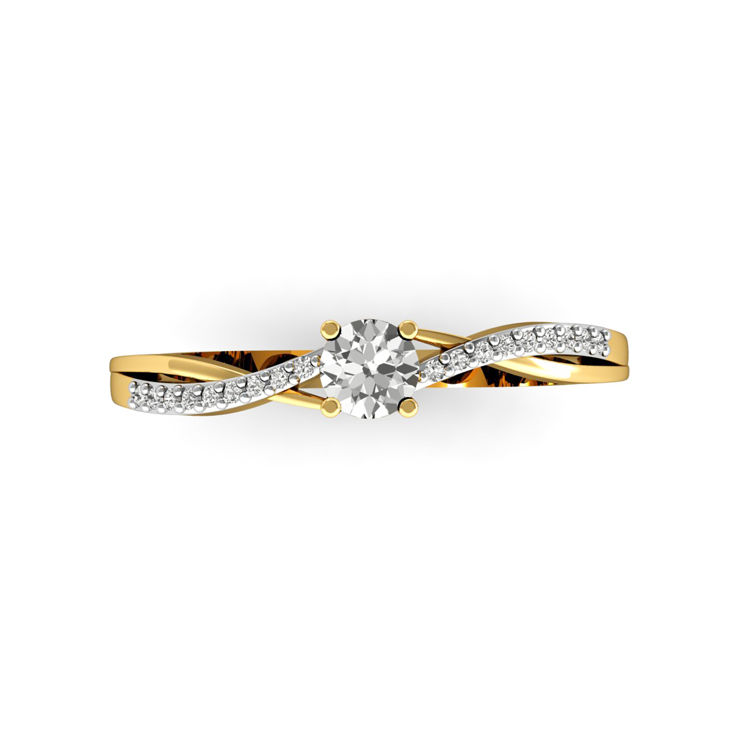Solid Gold Diamond Engagement Ring