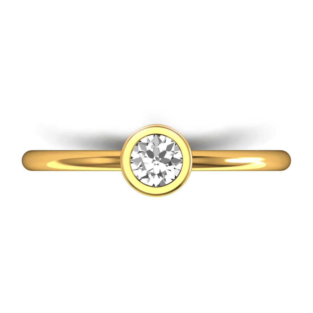 Authentic Diamond Solitaire Solid Gold Ring