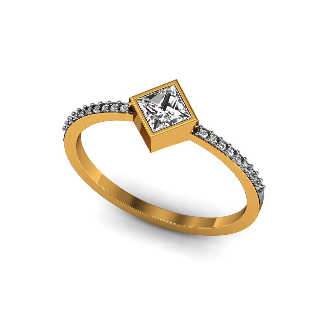 Certified Diamond Solid Gold Topaz Ring