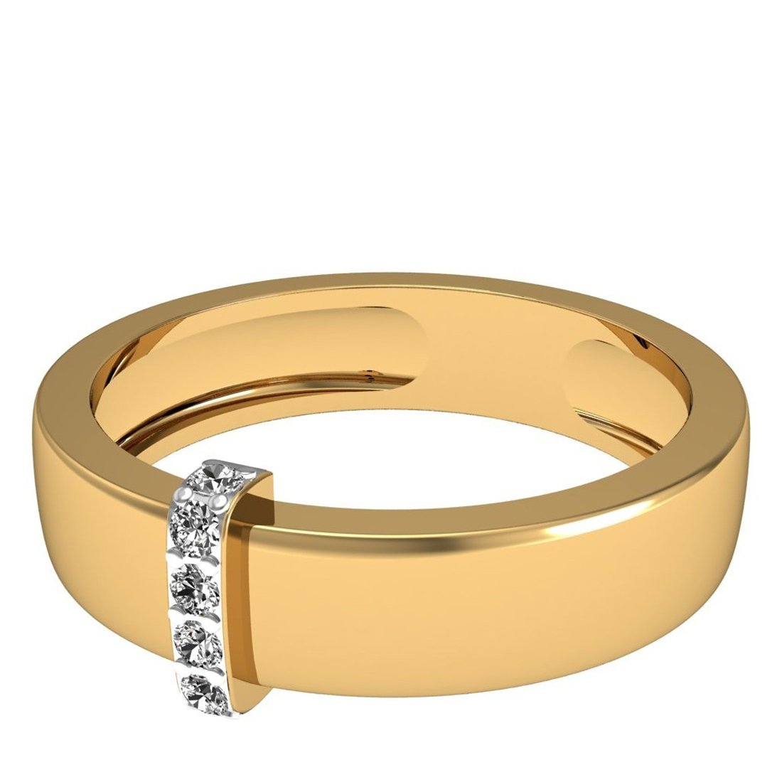 Solid Gold Genuine Diamond Mens Ring