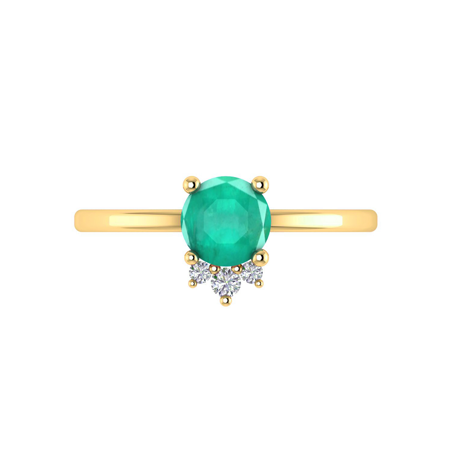 Emerald Real Diamond Solid Gold Ring