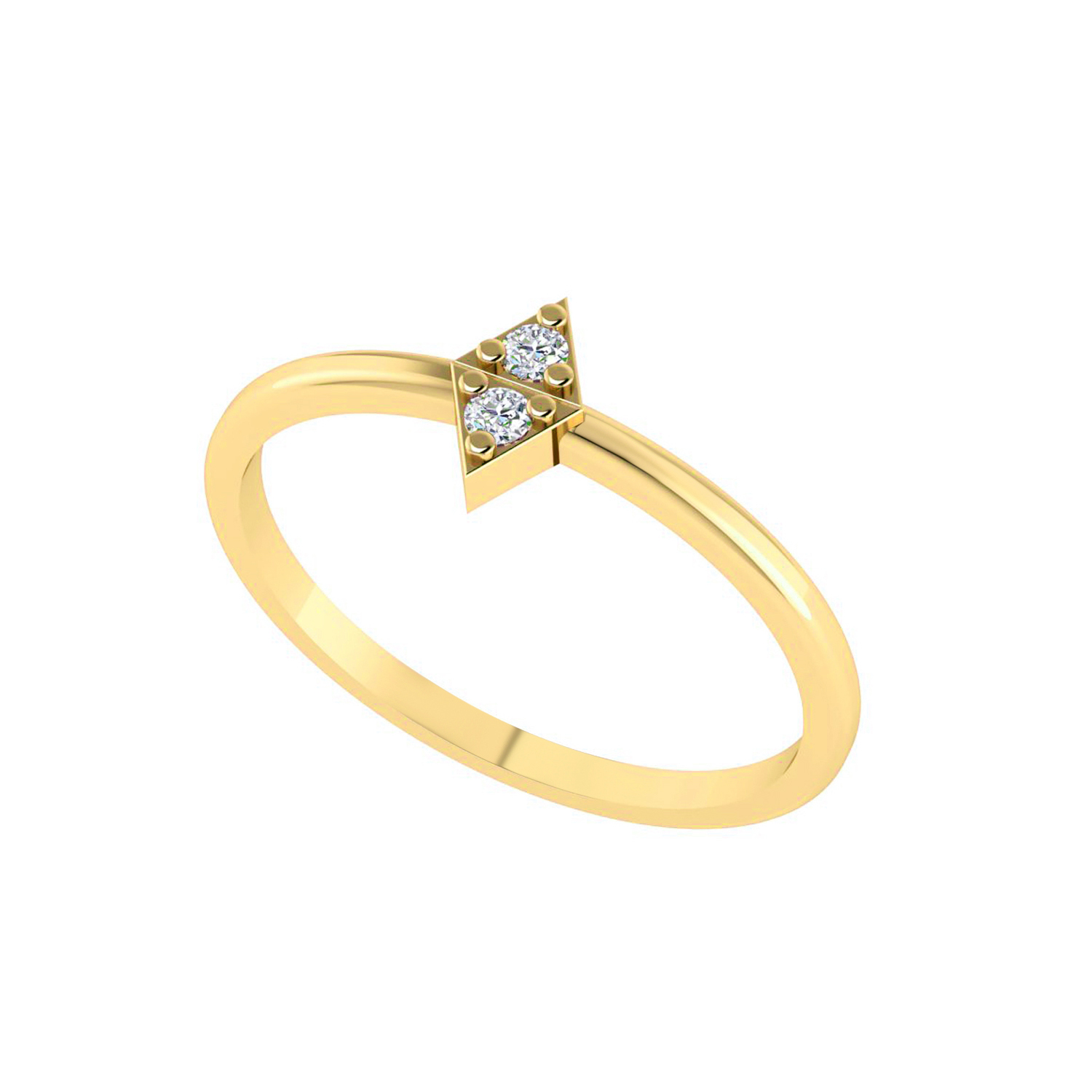Authentic Diamond Yellow Gold Ring