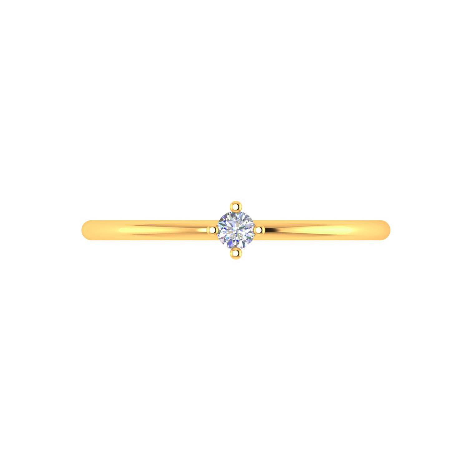 Certified Diamond Solid Gold Solitaire Ring