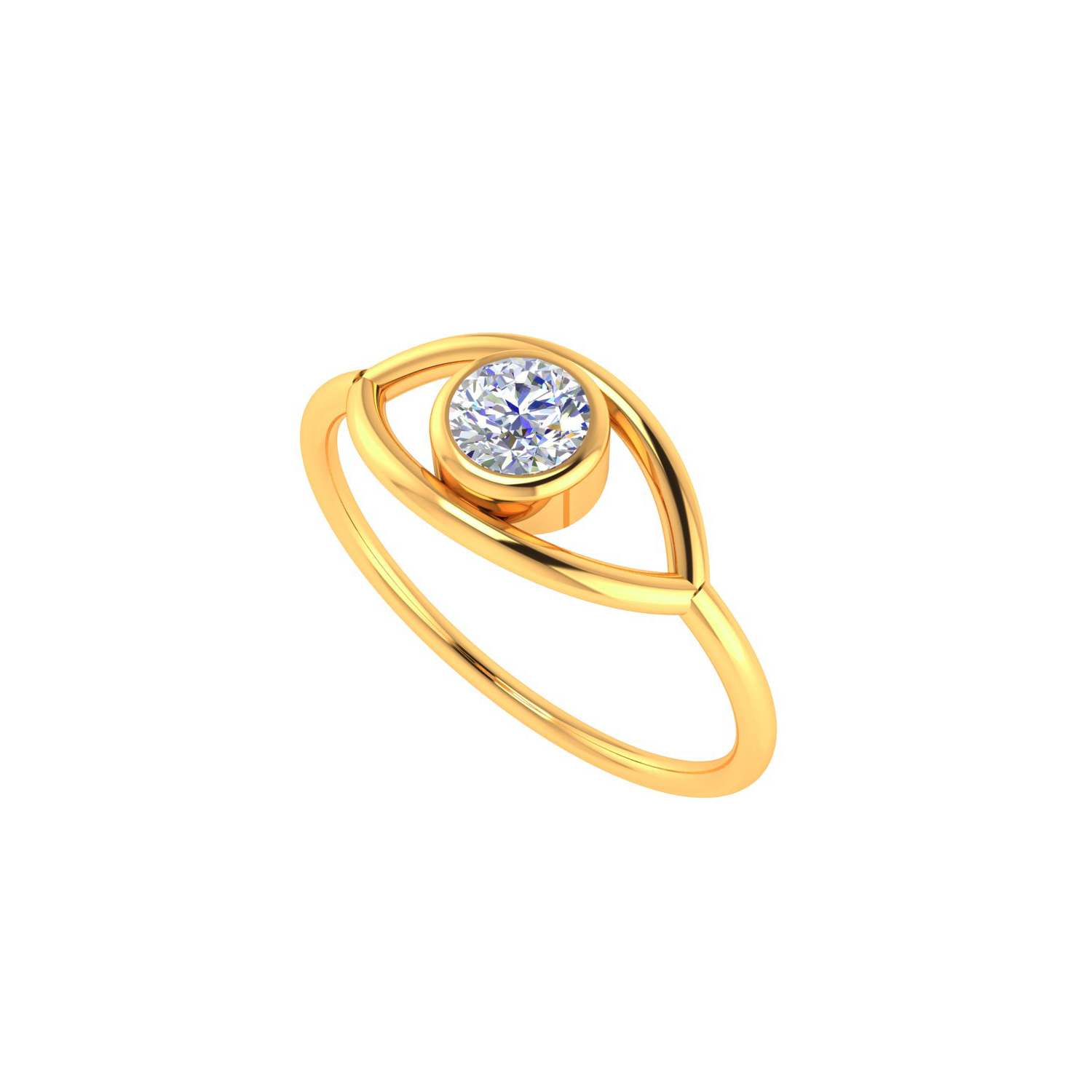 Authentic Diamond Solid Gold Solitaire Ring