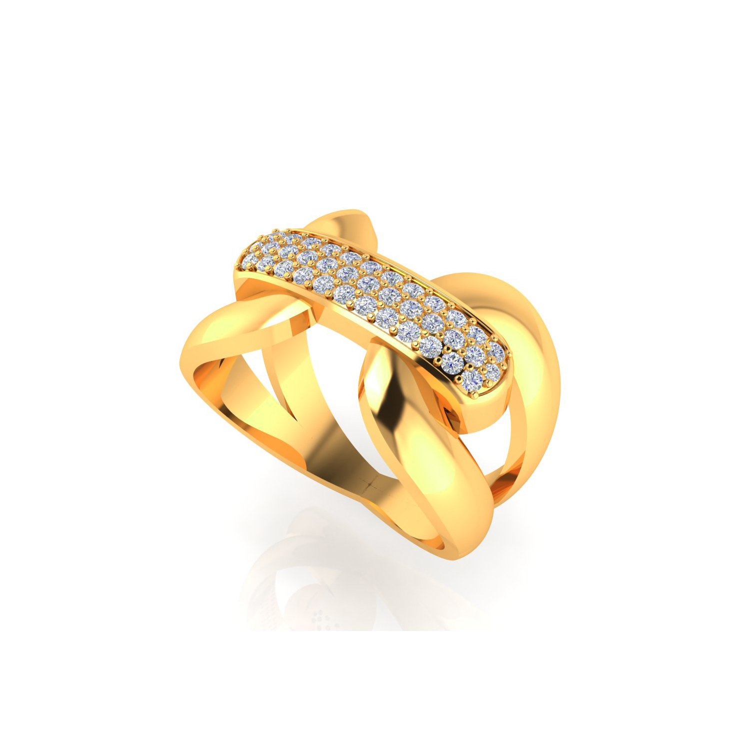Authentic Natural Diamond Solid Gold Designer Ring