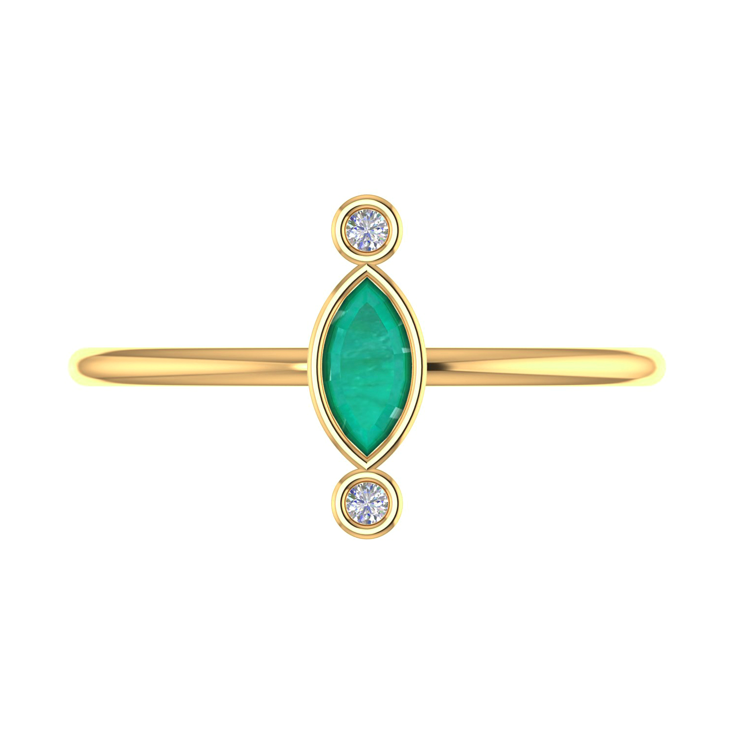 Emerald Gemstone Gold Diamond Ring Jewelry