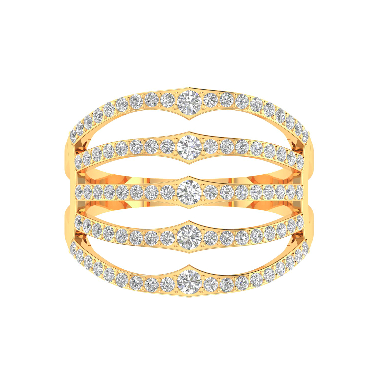 Certified Diamond Solid Gold Designer Ring