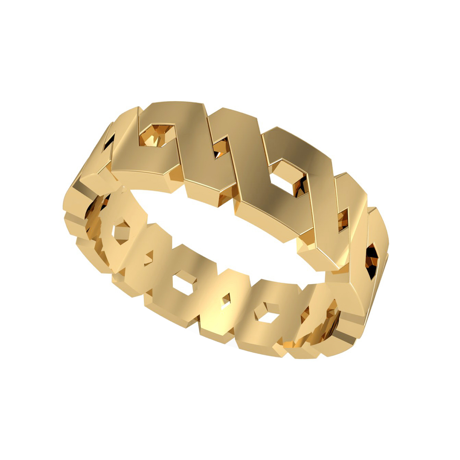 Solid Gold Mens Band Ring