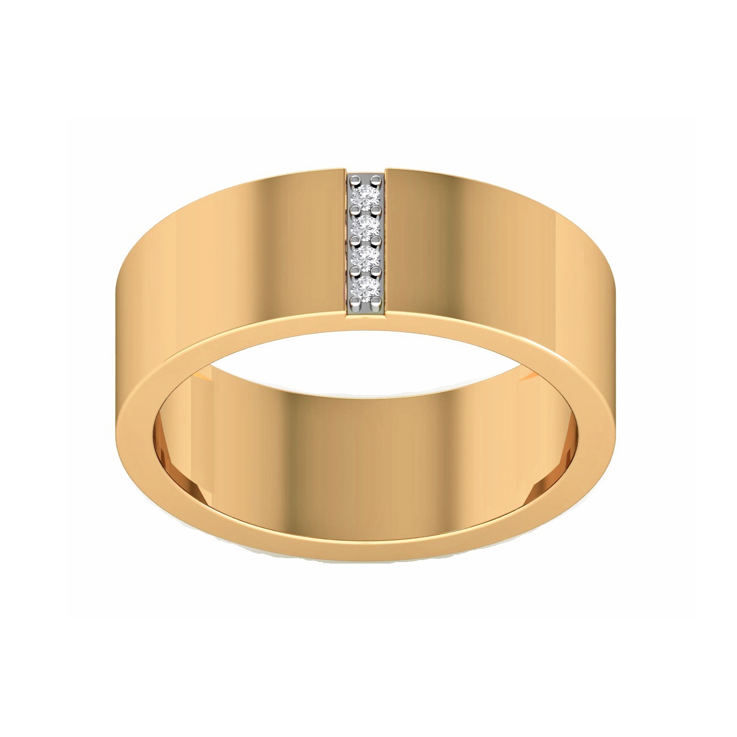Solid Gold Certified Diamond Mens Band Ring