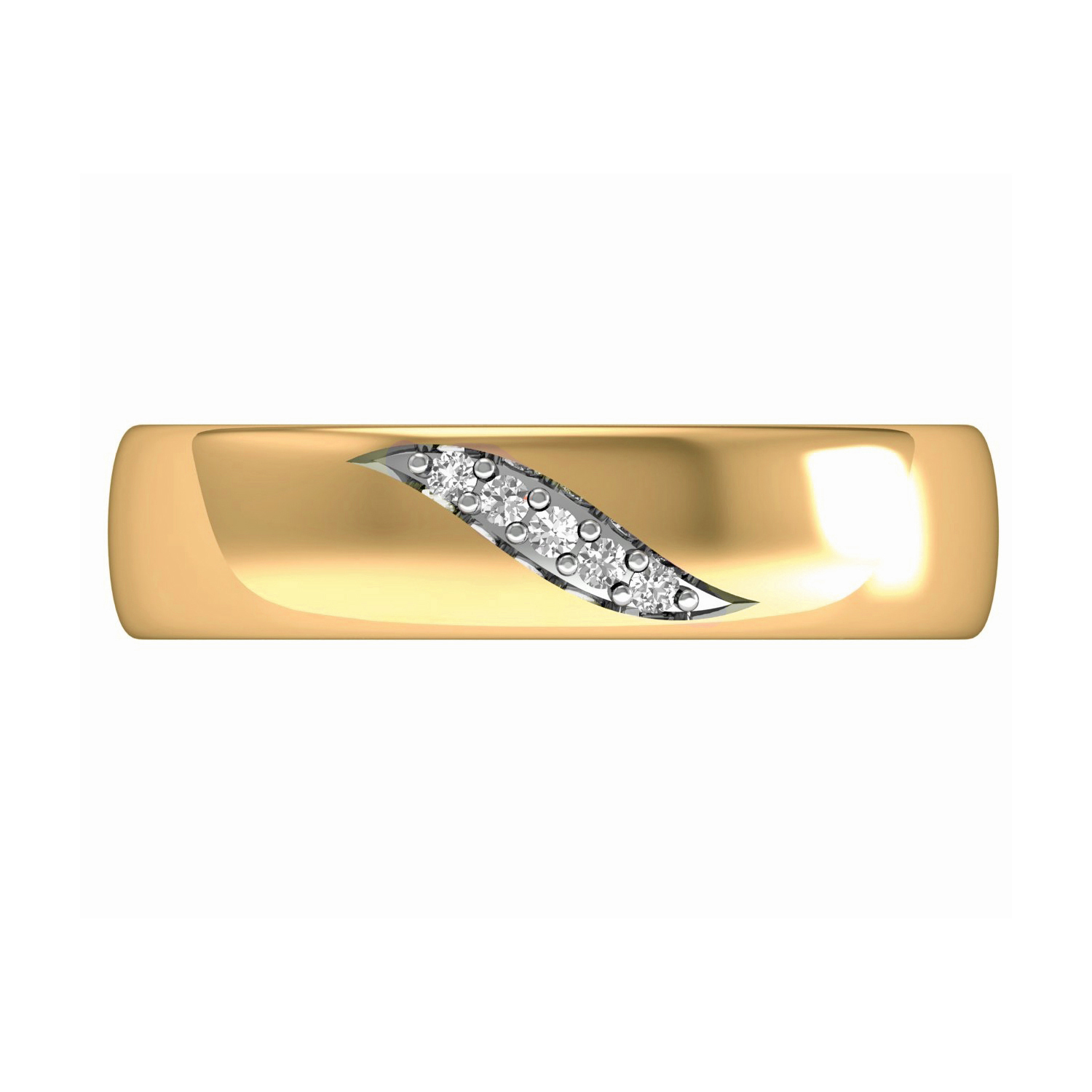 Solid Gold Genuine Diamond Mens Wedding Band Ring