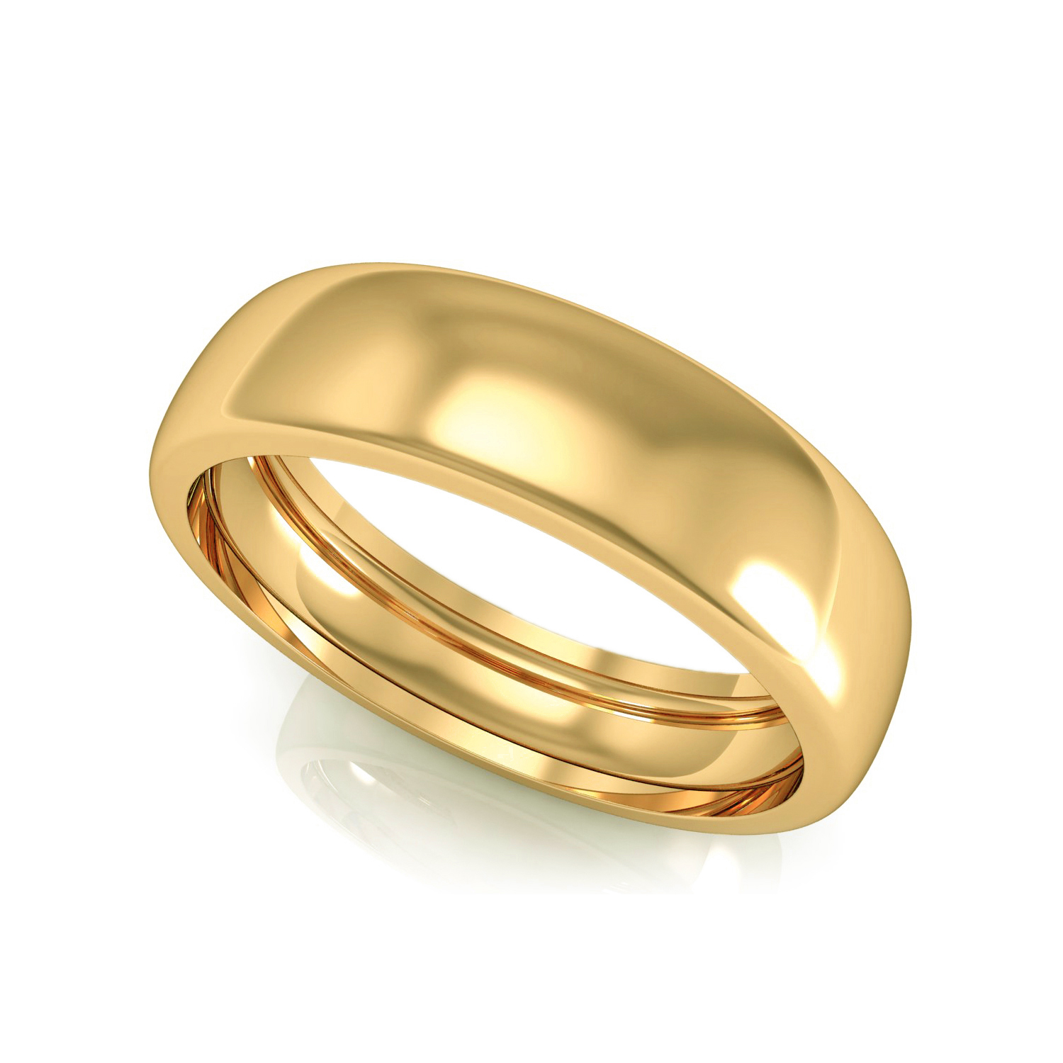 Solid Yellow Gold Mens Wedding Band Ring