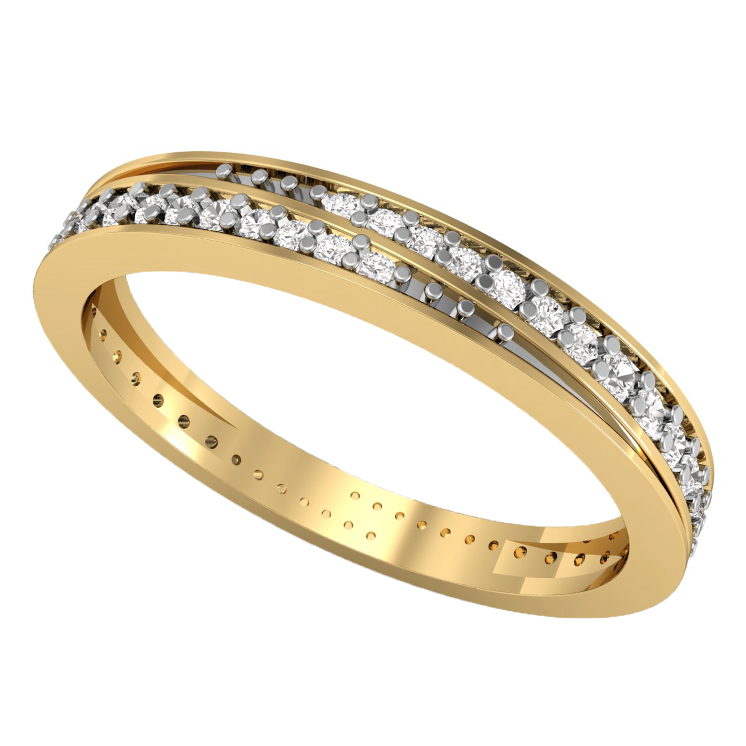 Certified Diamond Solid Gold Full Eternity Band Ring